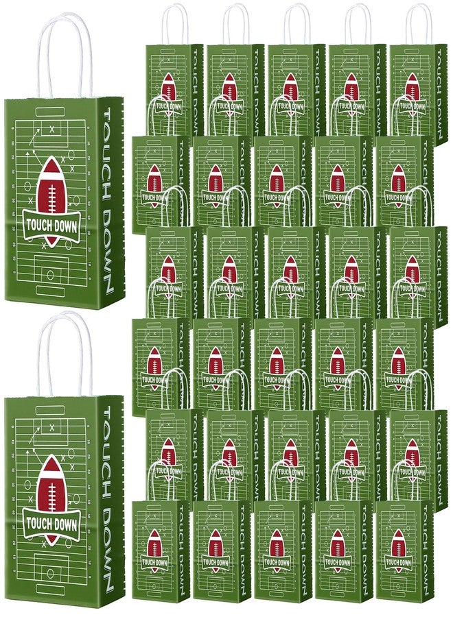 JOUTYFOR 30 Pcs Football Gift Bags with Handles Baseball Print Goodie Treat Bag for Snack Candy Paper Gifts Packaging Present Wrap Tote Bags for Sports Birthday Baby Shower Decorations 8.3 x 5.9 x 3.1 inch - Image 1